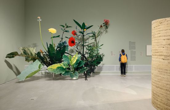 Exhibition view "Closer to Nature. Building with Fungi, Trees, Mud", Berlinische Galerie