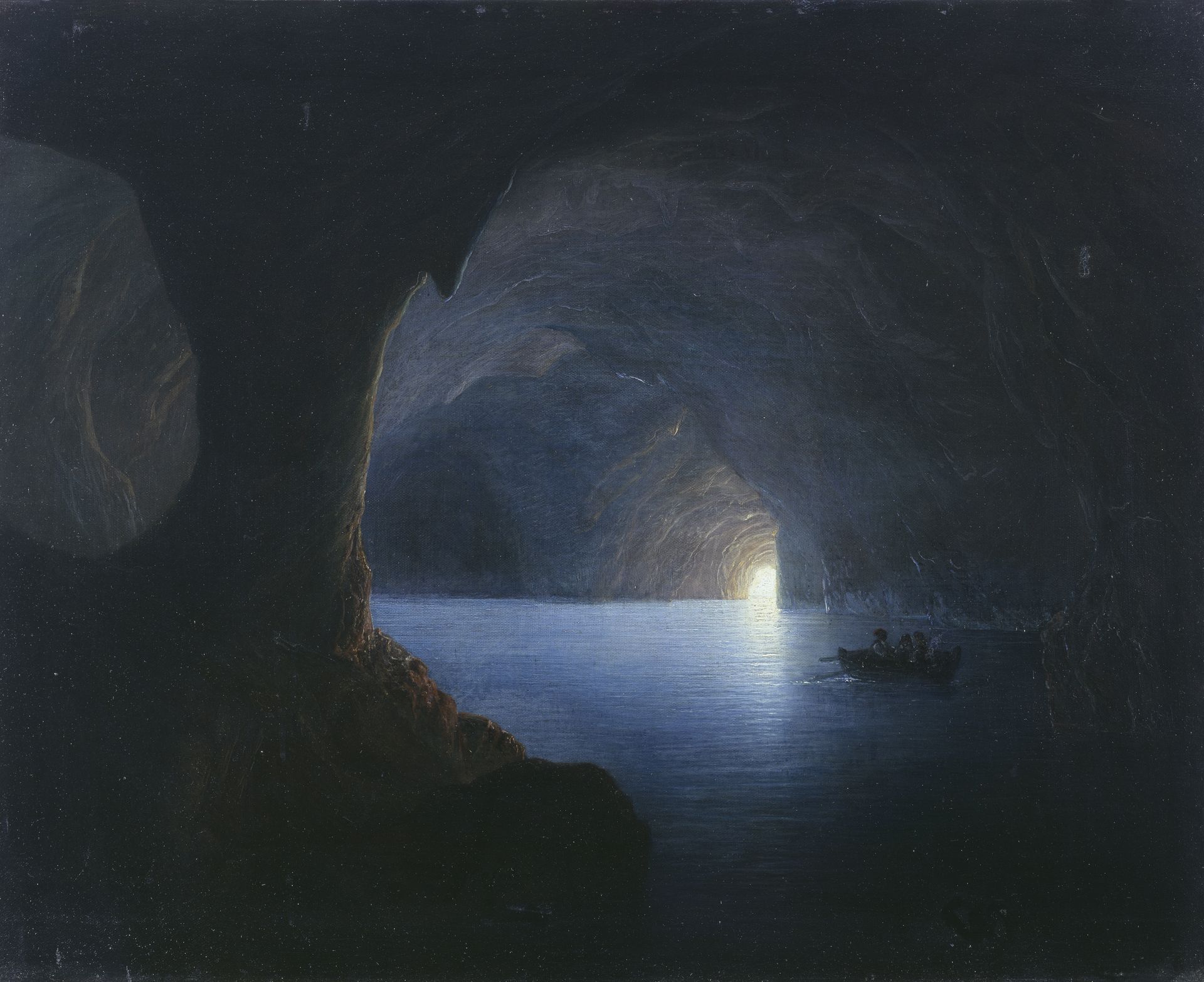 Carl Friedrich Seiffert, Blue Grotto on Capri, 1860 Gemälde von Carl Friedrich Seiffert, Öl auf Leinwand, 65 x 81 cm