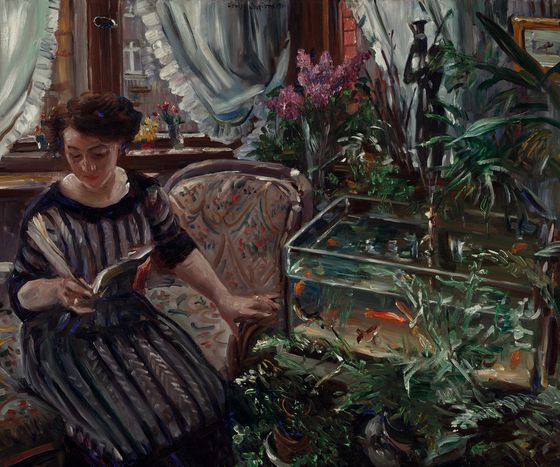 Lovis Corinth, Dame am Goldfischbassin, 1911, © Belvedere Wien, Foto: Johannes Stoll