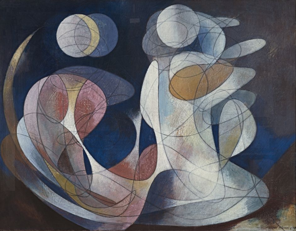 Painting by Theodor Werner, Mixed Media on canvas, 114 x 146 cm