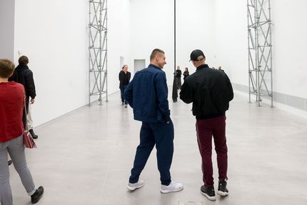 Eröffnung der Ausstellung "Monica Bonvicini. 3612,54 m³ vs 0,05 m³" in der Berlinischen Galerie, 15.9.2017, Foto: Harry Schnitger Eröffnung der Ausstellung "Monica Bonvicini. 3612,54 m³ vs 0,05 m³" in der Berlinischen Galerie, 15.9.2017, Foto: Harry Schnitger