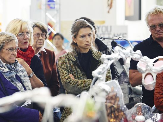 Führung über die Kunstmesse Art Berlin für Mitglieder des Fördervereins, 29.9.2018, Foto: Hannes Wiedemann