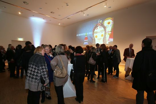 Eröffnung der Ausstellung "Dorothy Iannone. This Sweetness Outside of Time" in der Berlinischen Galerie, 18.2.2014, Foto: Amin Akhtar