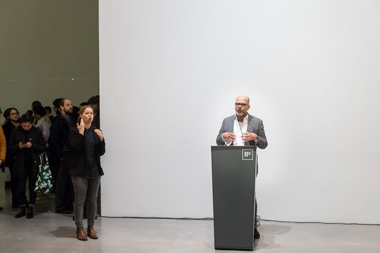 Eröffnung der Ausstellung "Carsten Nicolai. Tele" in der Berlinischen Galerie, 22.3.2018, Foto: Harry Schnitger