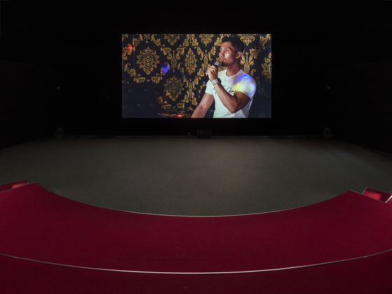 Ausstellungsansicht der Videoarbeit im IBB-Videoraum