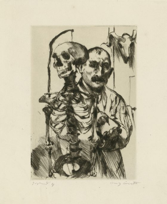Lovis Corinth, Der Künstler und der Tod II, 1916, © Staatliche Museen zu Berlin, Kupferstichkabinett, Foto: Dietmar Katz