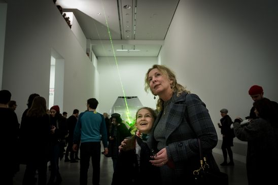 Eröffnung der Ausstellung "Carsten Nicolai. Tele" in der Berlinischen Galerie, 22.3.2018, Foto: Harry Schnitger