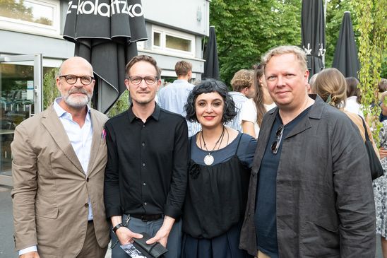 Dr. Thomas Köhler (Direktor Berlinische Galerie), Bertram Hasenauer (Künstler) und Dr. Tobias Hoffmann (Leitung Bröhan Museum)