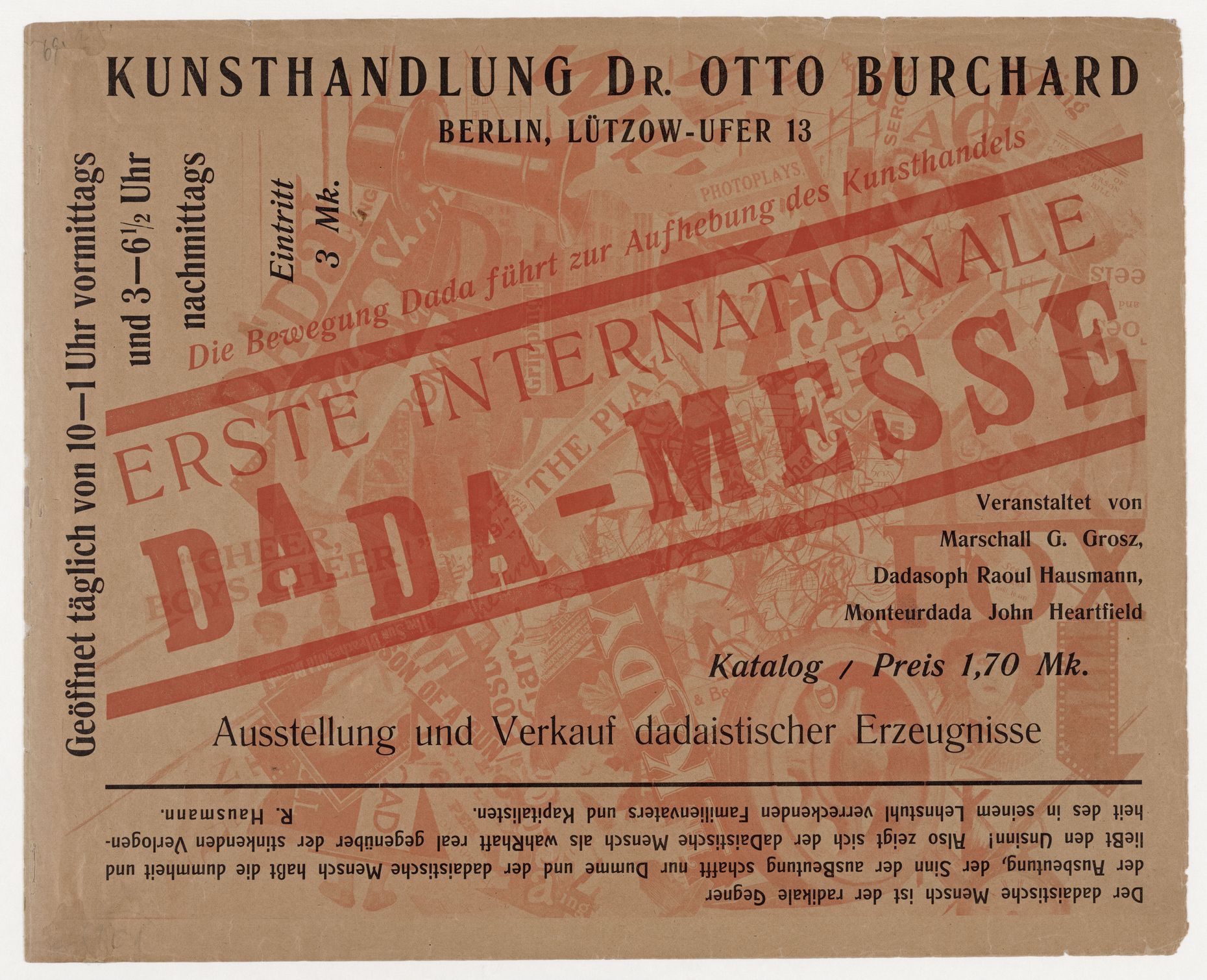 Ausstellungskatalog, Erste Internationale Dada-Messe, 1920