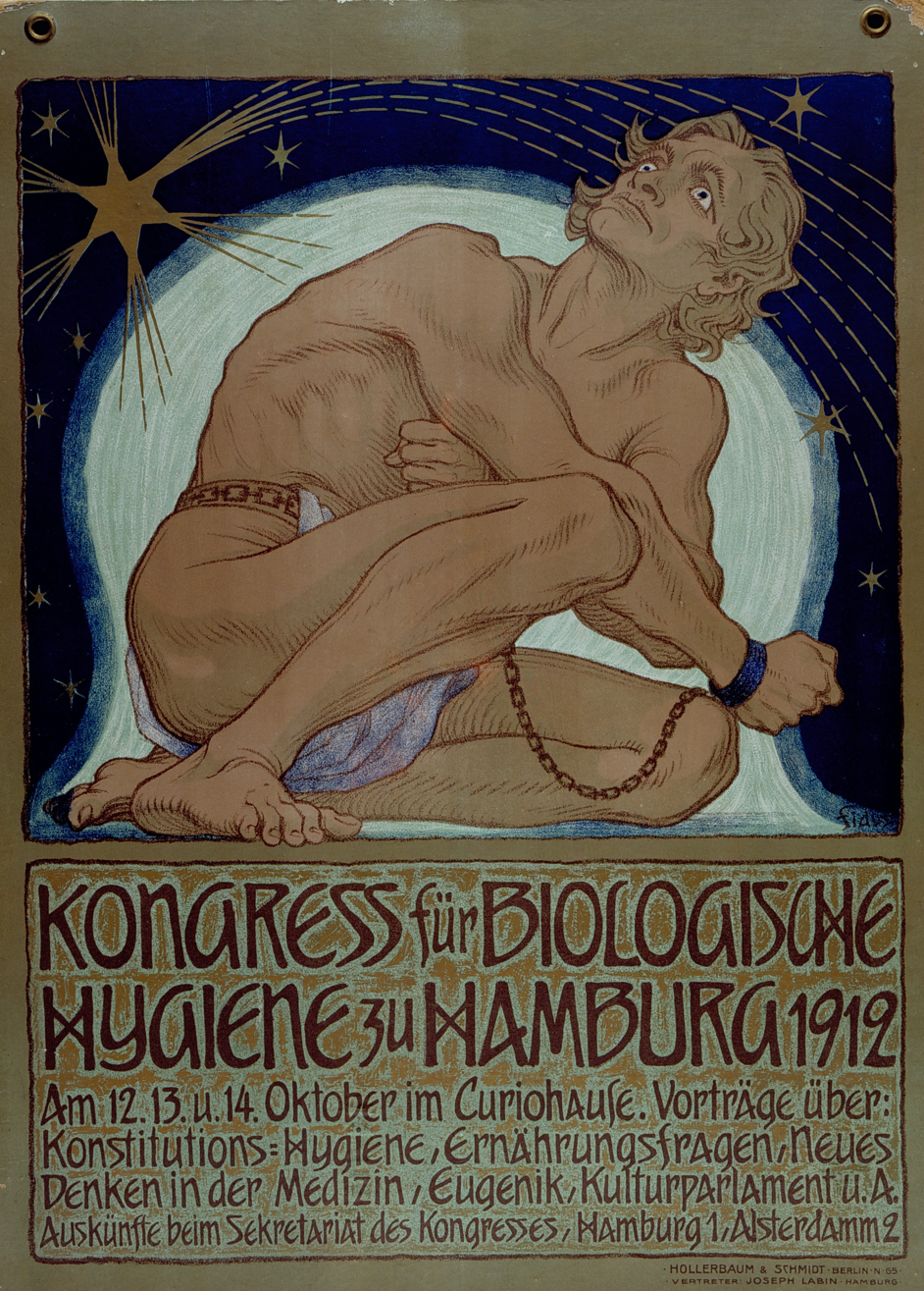 Plakatdruck von Hugo Höppener zum Hygienekongress zu Hamburg, 1912