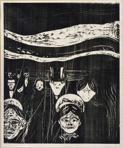 Edvard Munch, Angst (Angstgefühl), 1896, Foto: © Staatliche Museen zu Berlin, Kupferstichkabinett / Jörg P. Anders Edvard Munch, Angst (Angstgefühl), 1896, Foto: © Staatliche Museen zu Berlin, Kupferstichkabinett / Jörg P. Anders