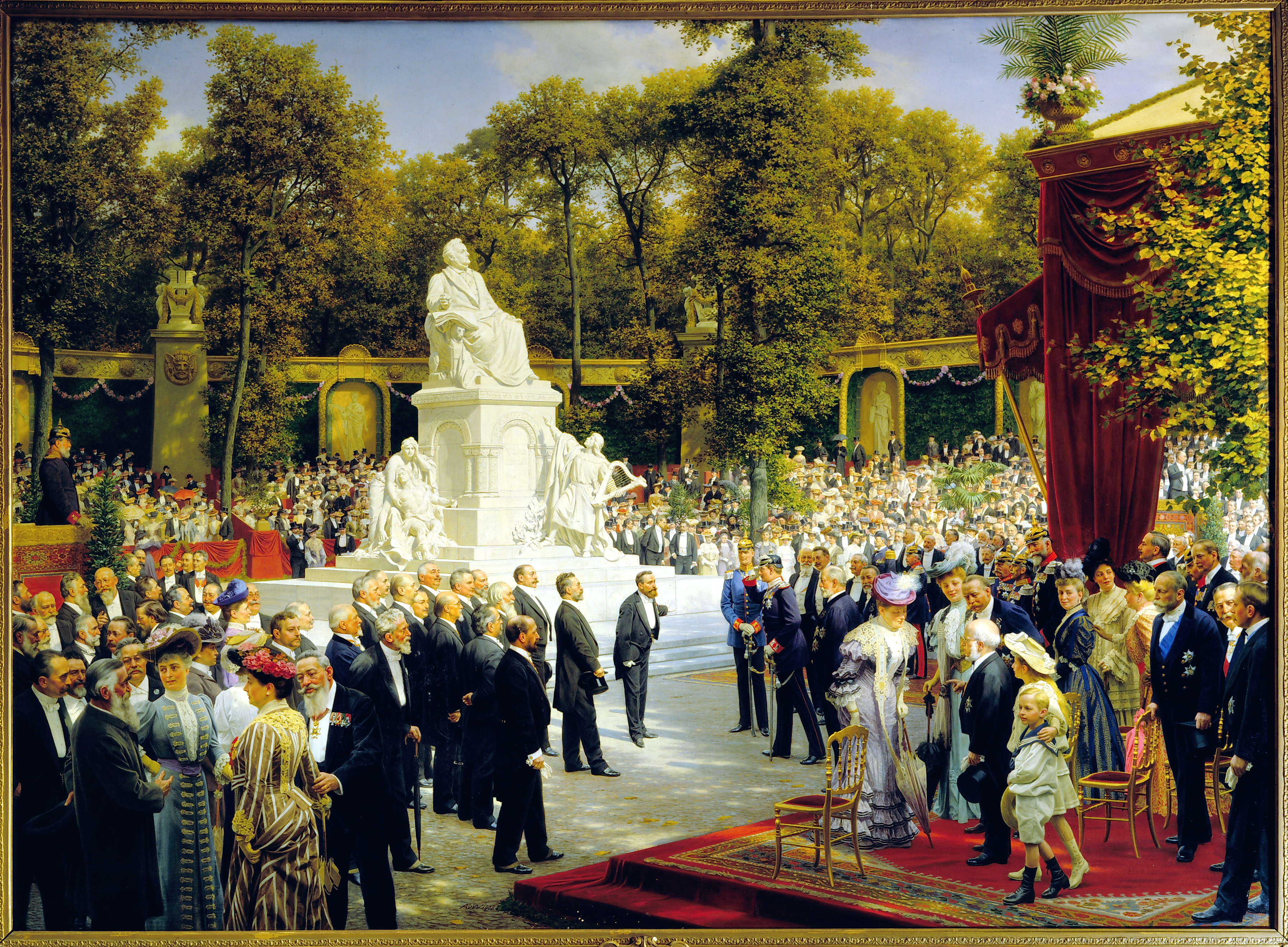 Anton von Werner, Enthüllung des Richard Wagner Denkmals im Tiergarten, 1908; Repro: Kai-Annett Becker Anton von Werner, Enthüllung des Richard Wagner Denkmals im Tiergarten, 1908